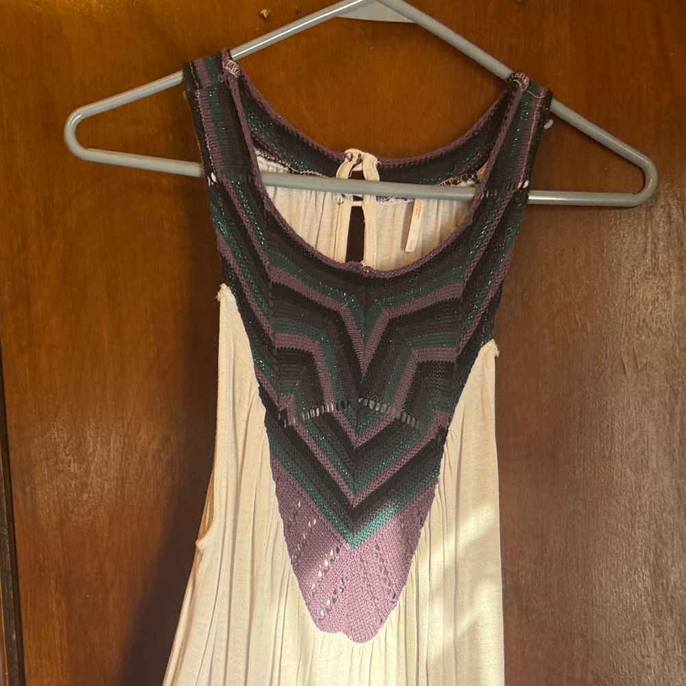 Free People Boho Sleeveless Dress with Chevron Detail